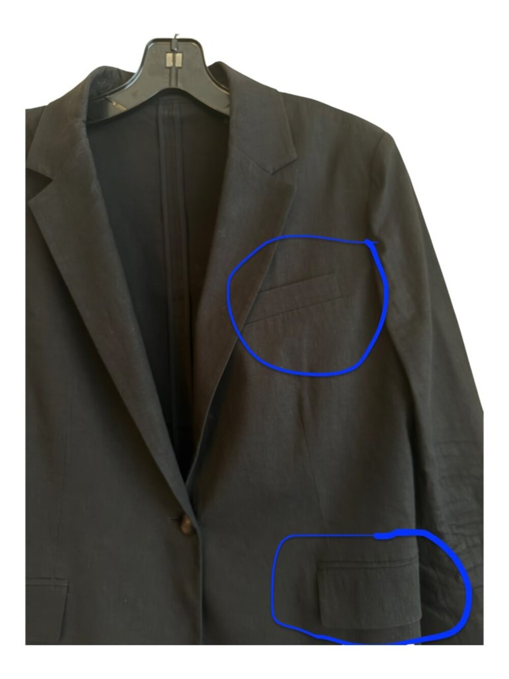 Theory unlined shrunken black linen blend blazer. Size 10. - Picture 3 of 11